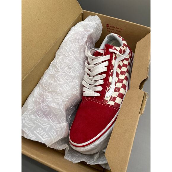 Vans Men’s Old Skool OTW Suede Red & White Checkered Skater Sneakers 10 0 - Picture 5 of 11